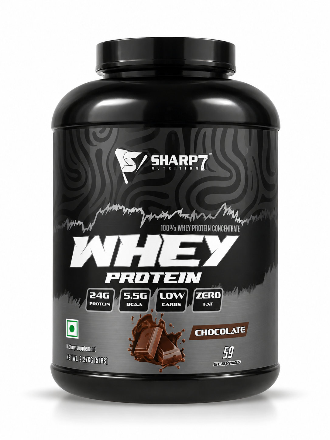 Sharp7 Whey Protein Chocolate 2.27kg | 24g Protein